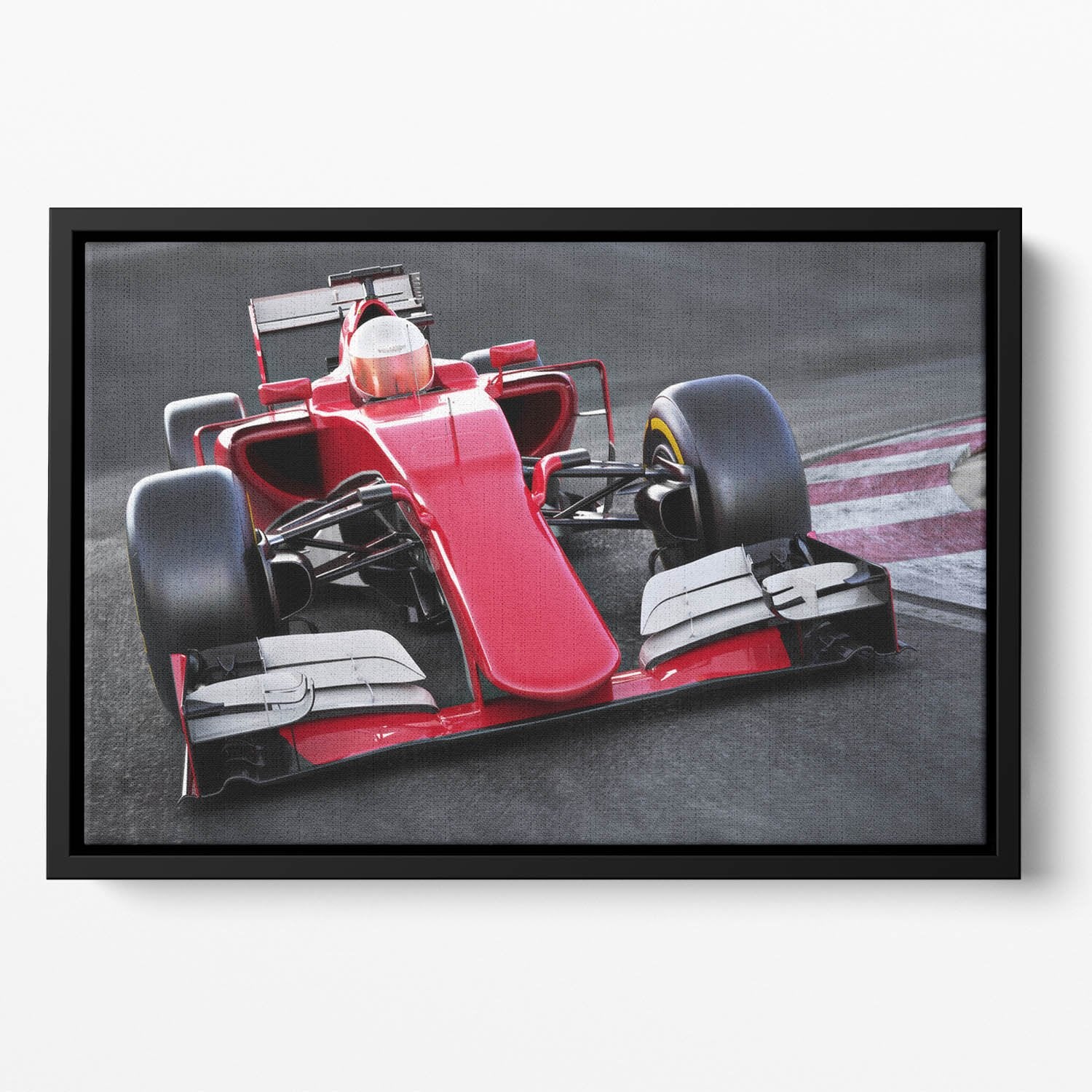 Motor sports race car Floating Framed Canvas