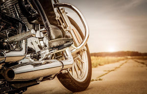 Motorbike Close Up Wall Mural Wallpaper - Canvas Art Rocks - 1