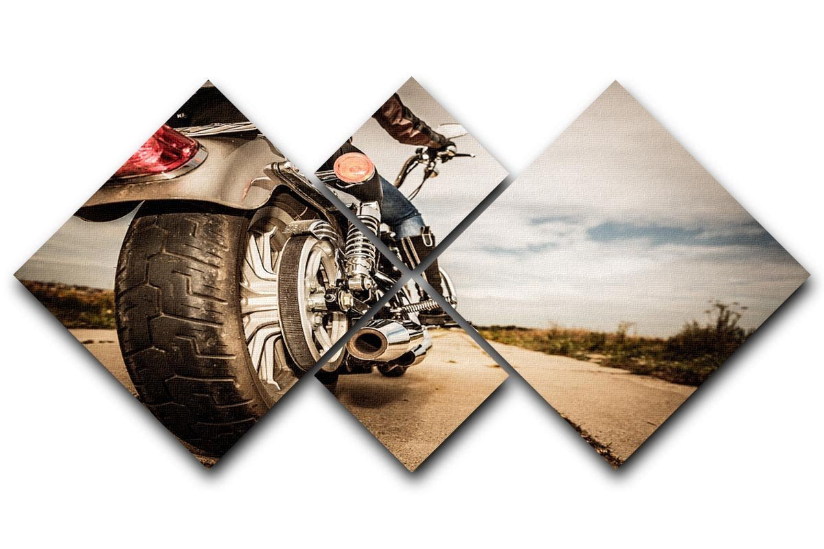 Motorbike Wheel 4 Square Multi Panel Canvas  - Canvas Art Rocks - 1