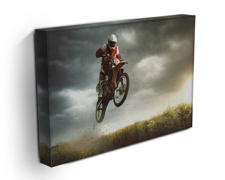 Motorbike jumps in the air Canvas Print or Poster - Canvas Art Rocks - 3