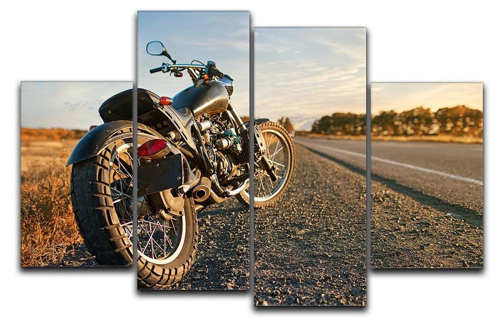 Motorbike under the clear sky 4 Split Panel Canvas  - Canvas Art Rocks - 1