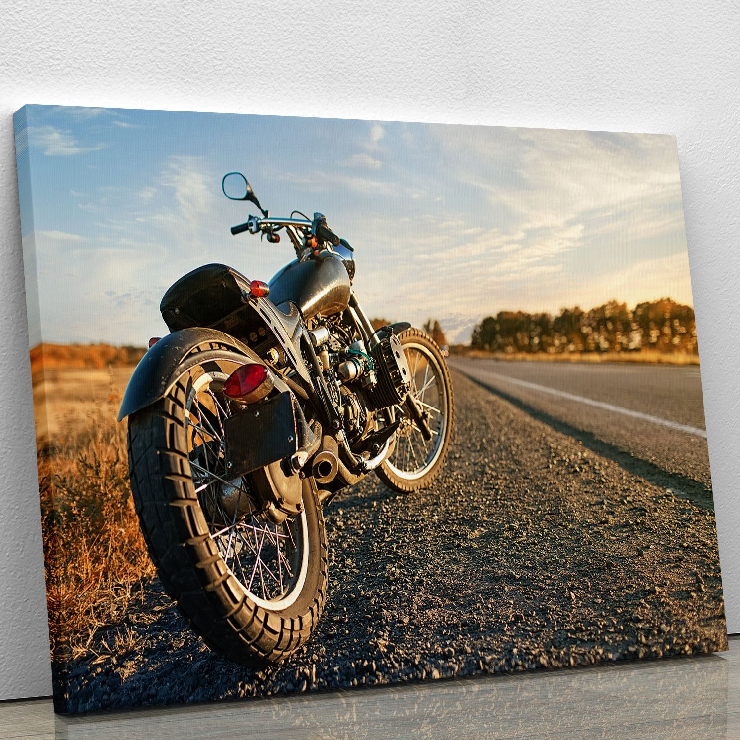 Motorbike under the clear sky Canvas Print or Poster