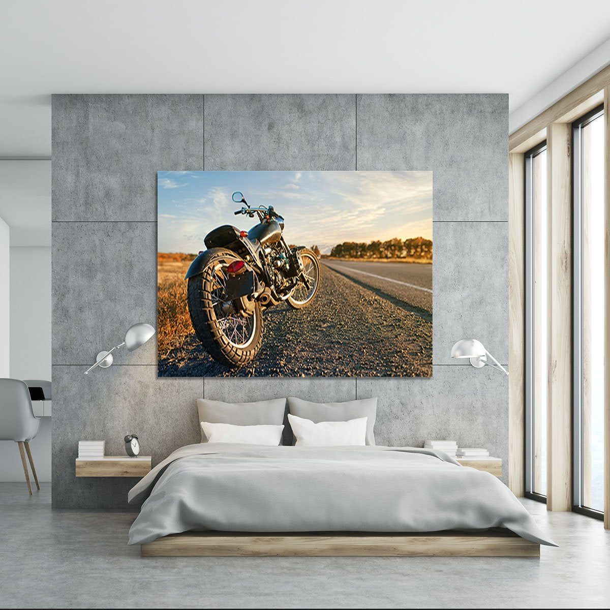Motorbike under the clear sky Canvas Print or Poster