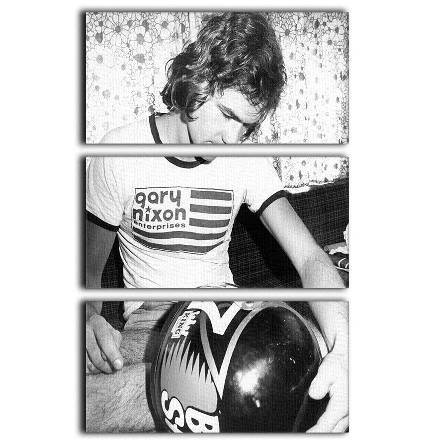 Motorcycle Racer Barry Sheene 1975 3 Split Panel Canvas Print - Canvas Art Rocks - 1