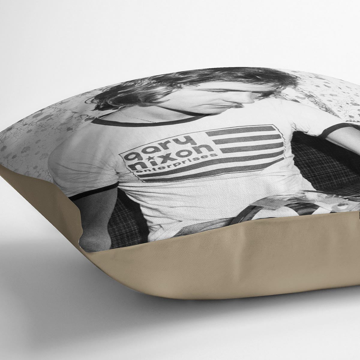 Motorcycle Racer Barry Sheene 1975 Cushion - Canvas Art Rocks - 2