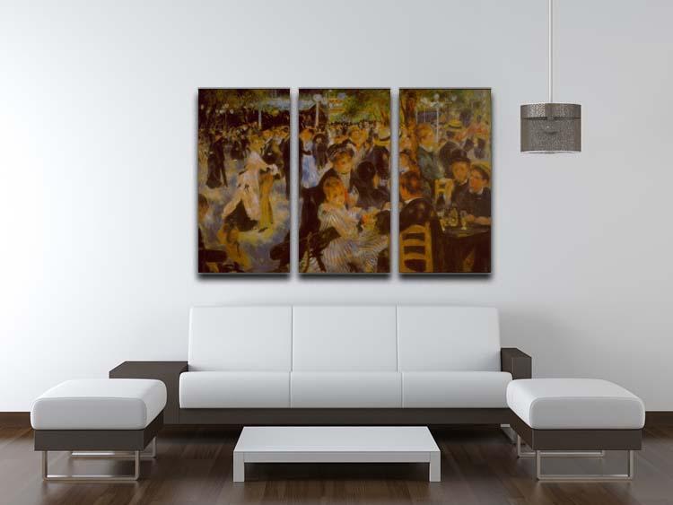 Moulin Galette by Renoir 3 Split Panel Canvas Print - Canvas Art Rocks - 3