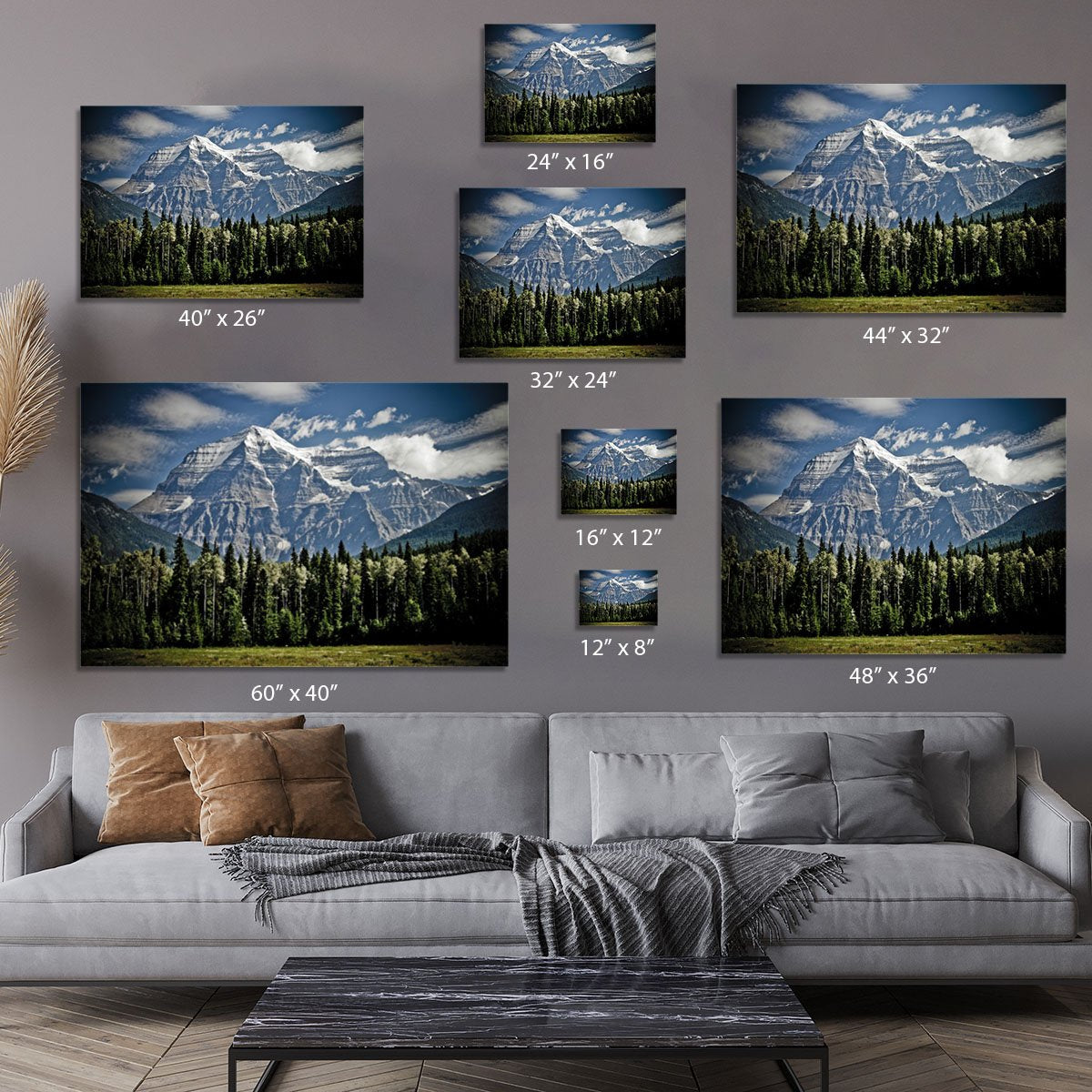 Mountain With Trees Canvas Print or Poster
