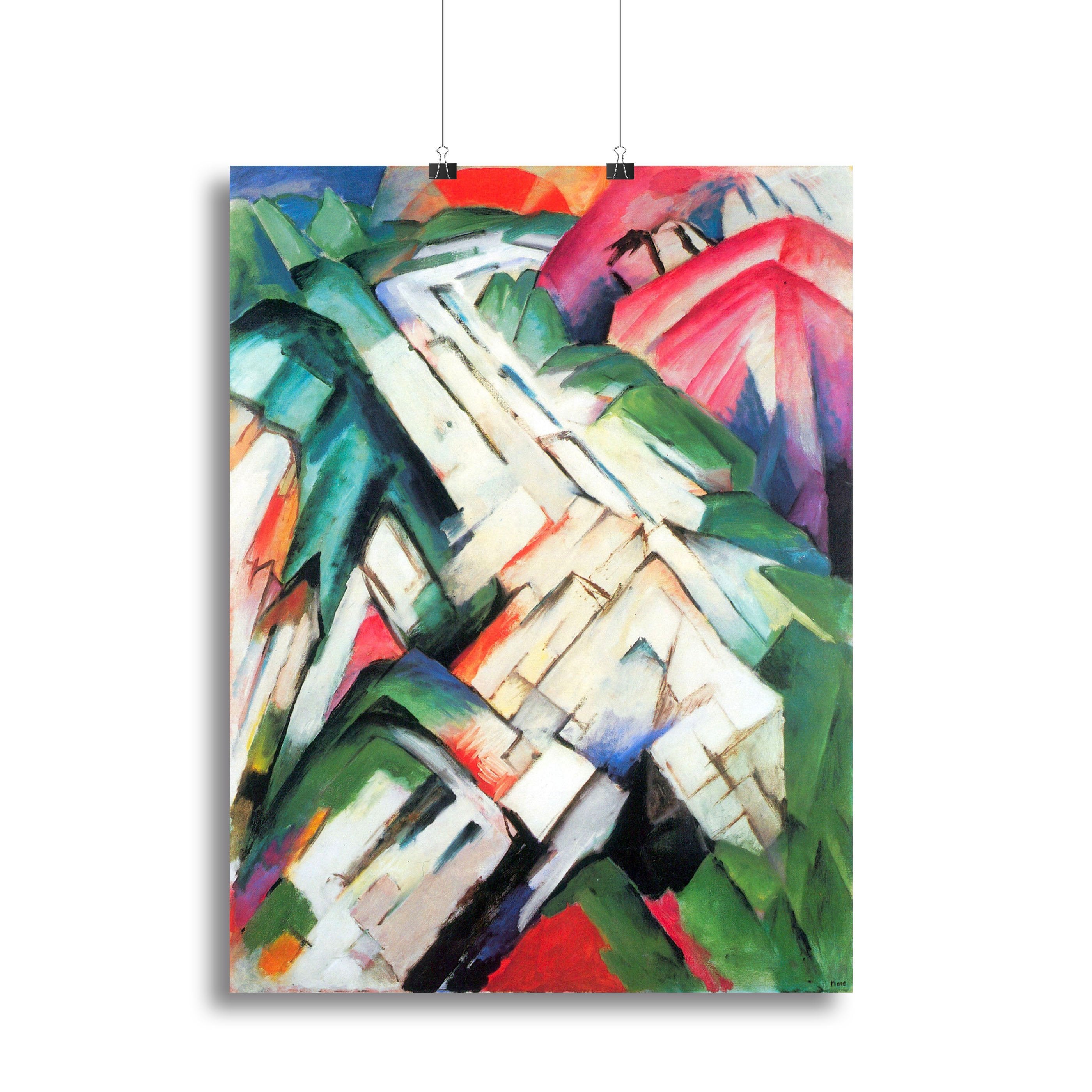 Mountains Landscape by Franz Marc Canvas Print or Poster