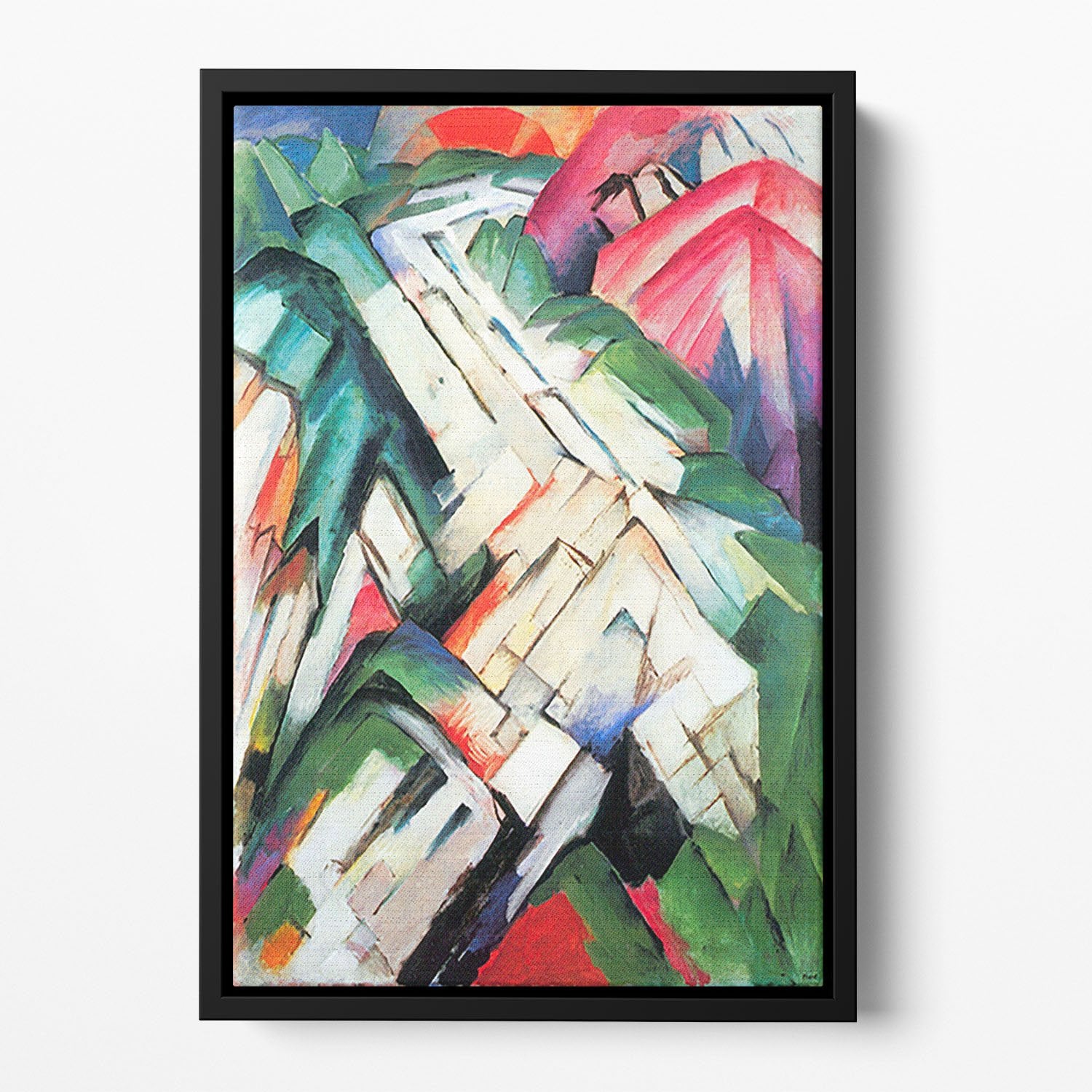 Mountains Landscape by Franz Marc Floating Framed Canvas