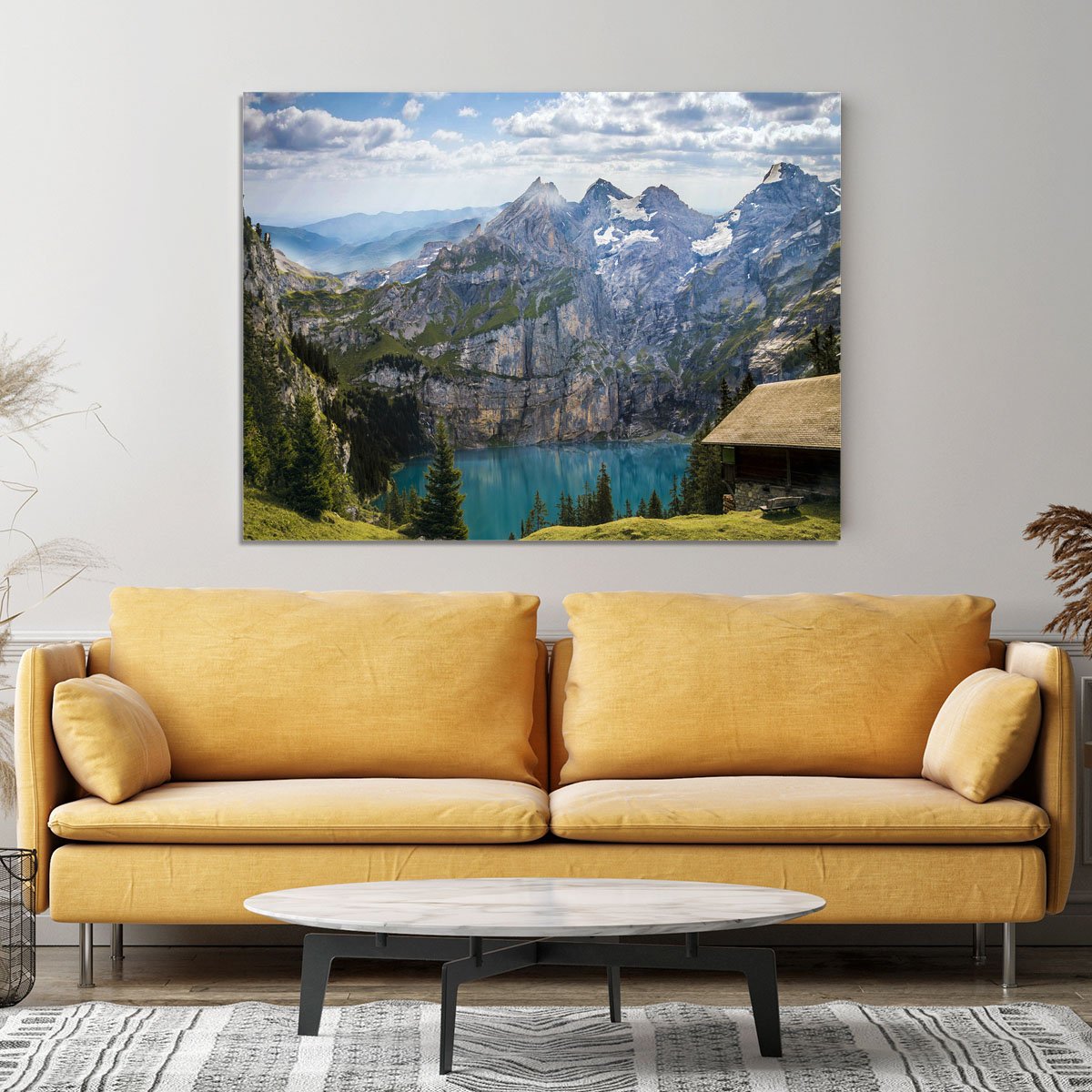 Mountains Over Looking Lake Canvas Print or Poster