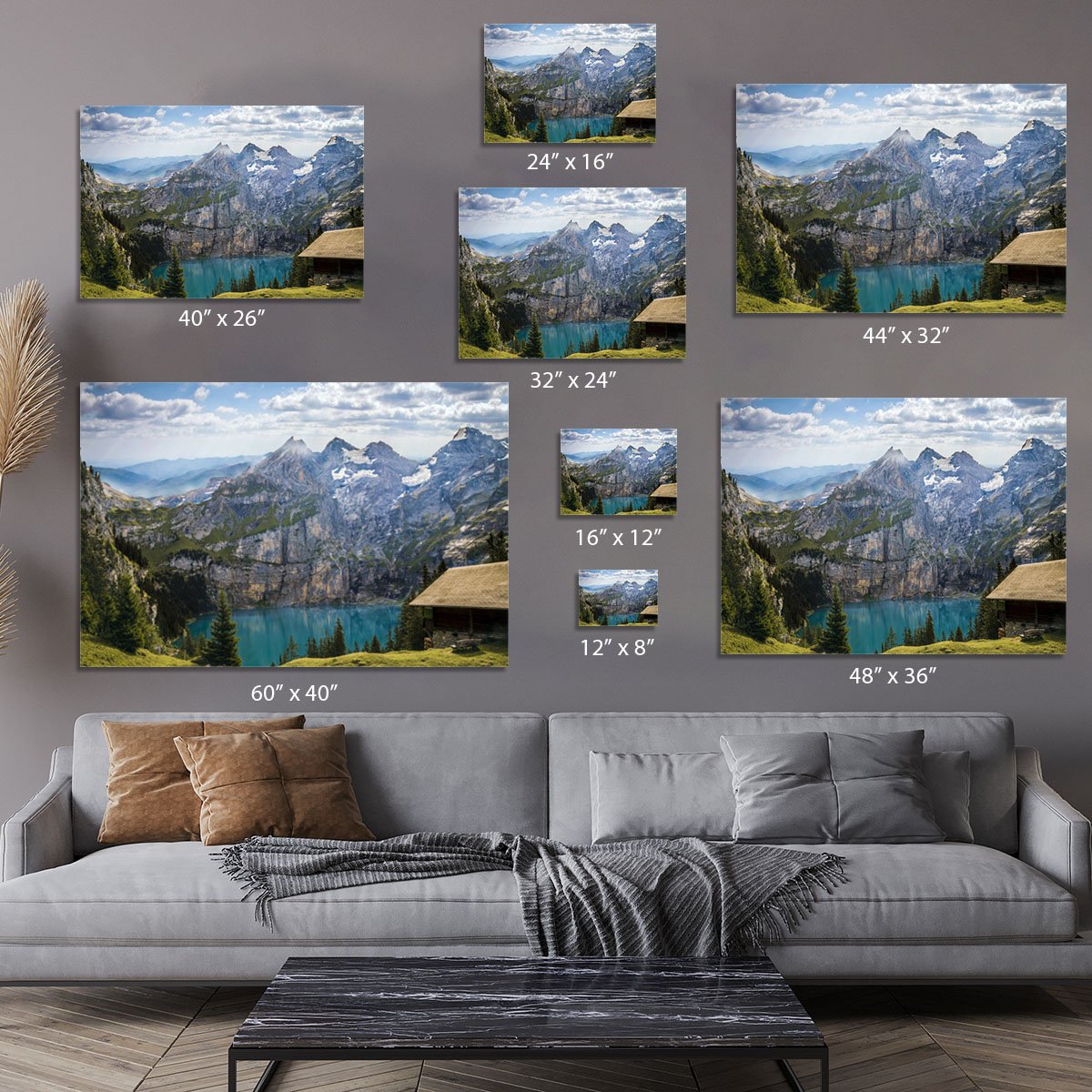 Mountains Over Looking Lake Canvas Print or Poster