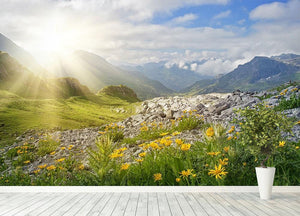 Mountains landscape in Vorarlberg Wall Mural Wallpaper - Canvas Art Rocks - 4