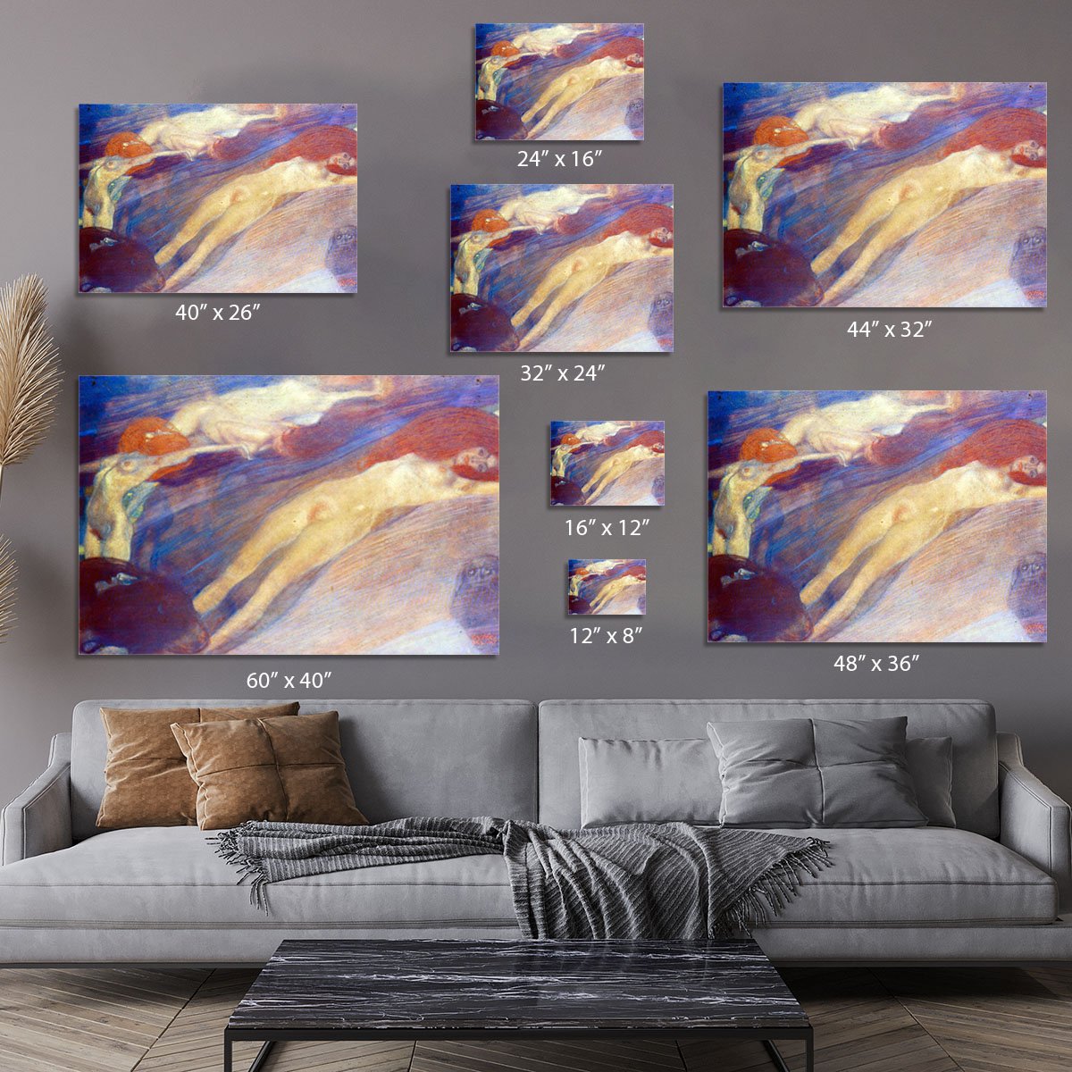 Moving water by Klimt Canvas Print or Poster