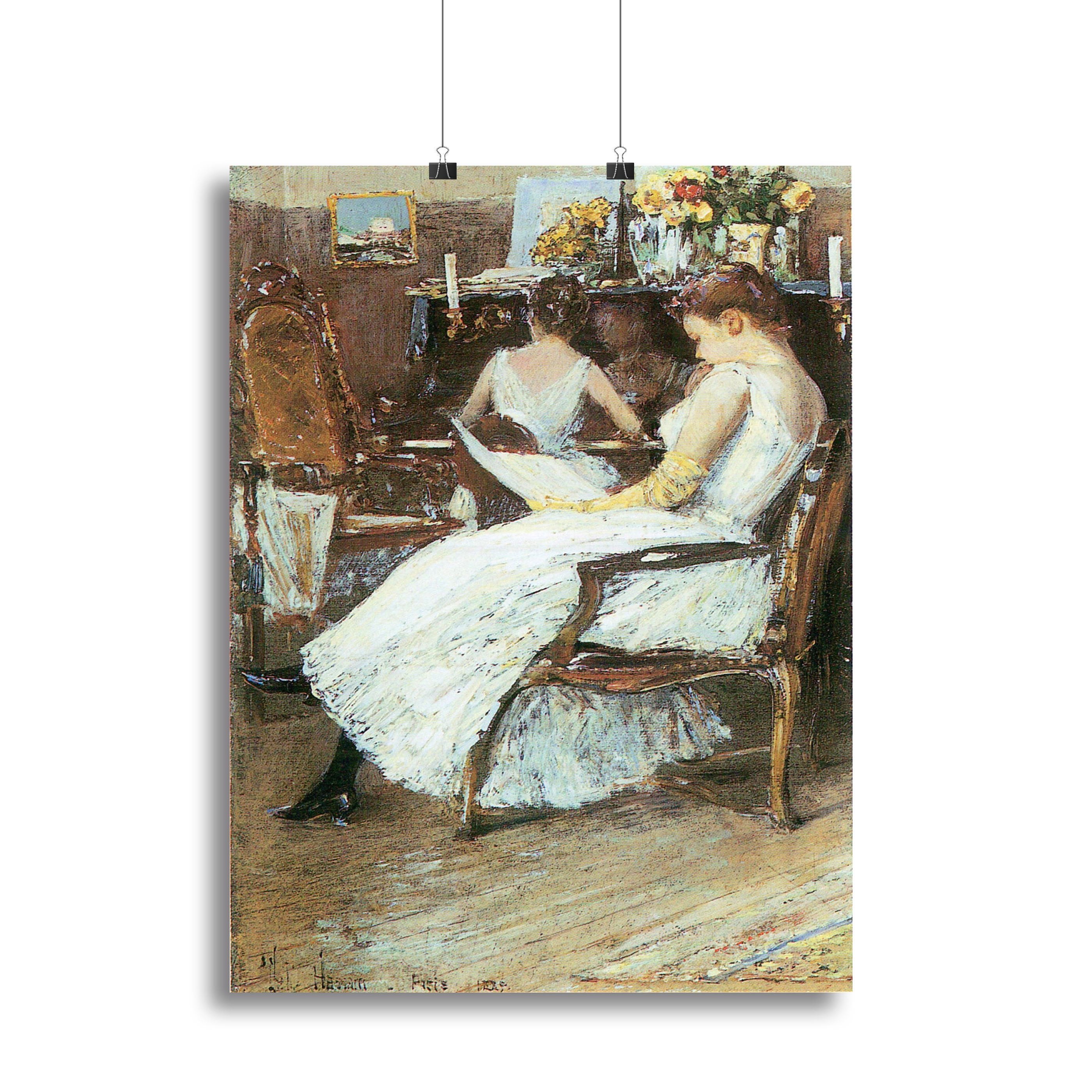 Mrs. Hassam and her sister by Hassam Canvas Print or Poster