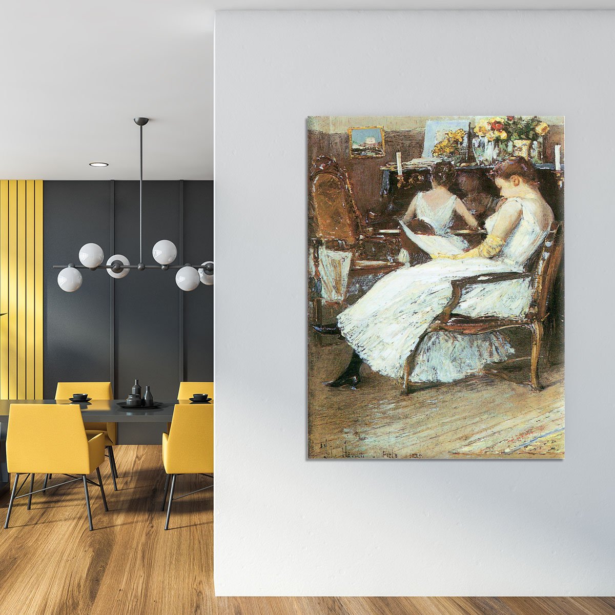 Mrs. Hassam and her sister by Hassam Canvas Print or Poster