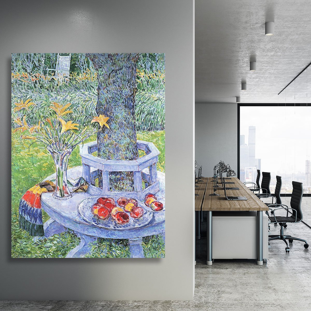 Mrs. Hassams Garten in East Hampton by Hassam Canvas Print or Poster