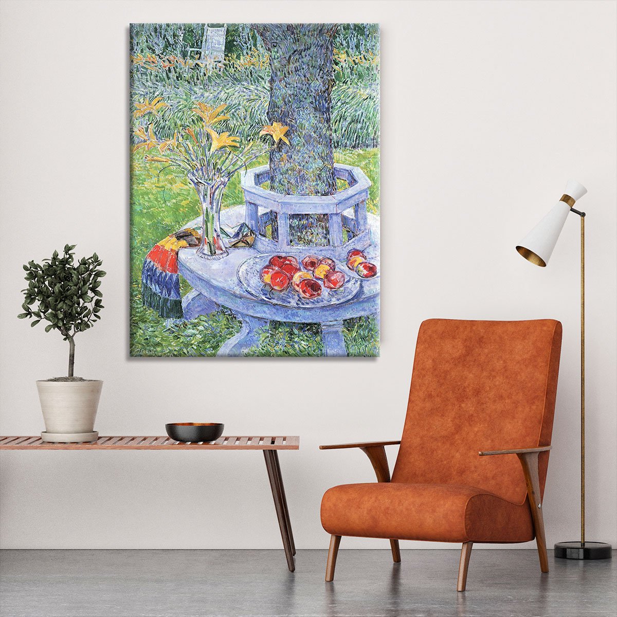 Mrs. Hassams Garten in East Hampton by Hassam Canvas Print or Poster