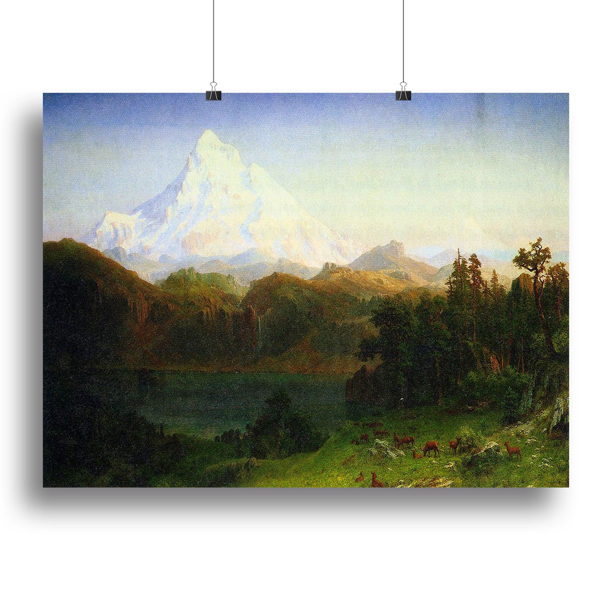 Mt. Hood Oregon by Bierstadt Canvas Print or Poster