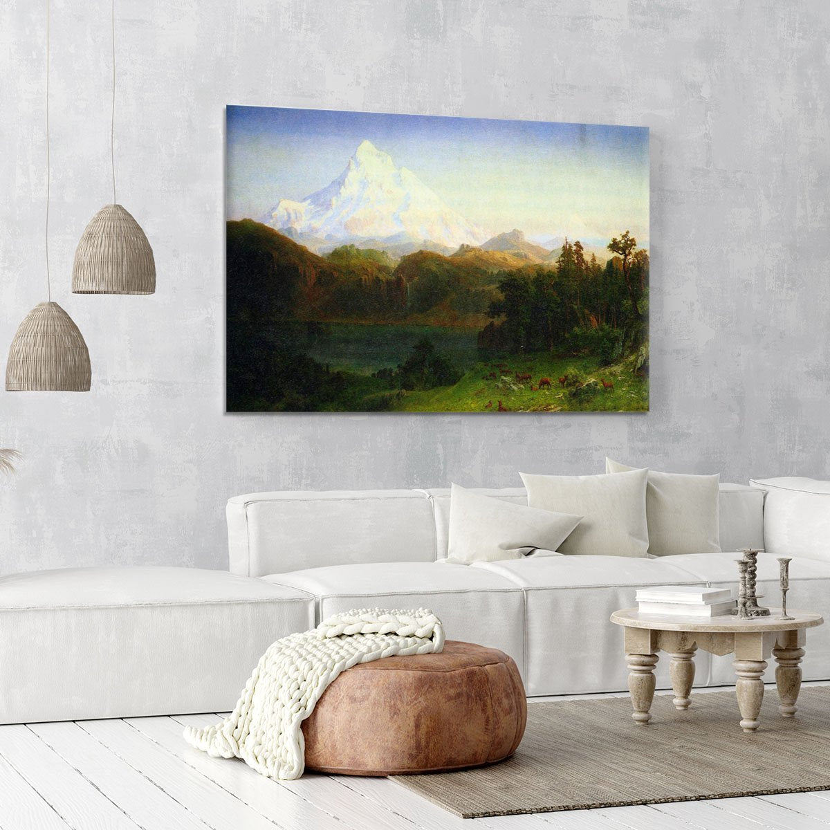 Mt. Hood Oregon by Bierstadt Canvas Print or Poster