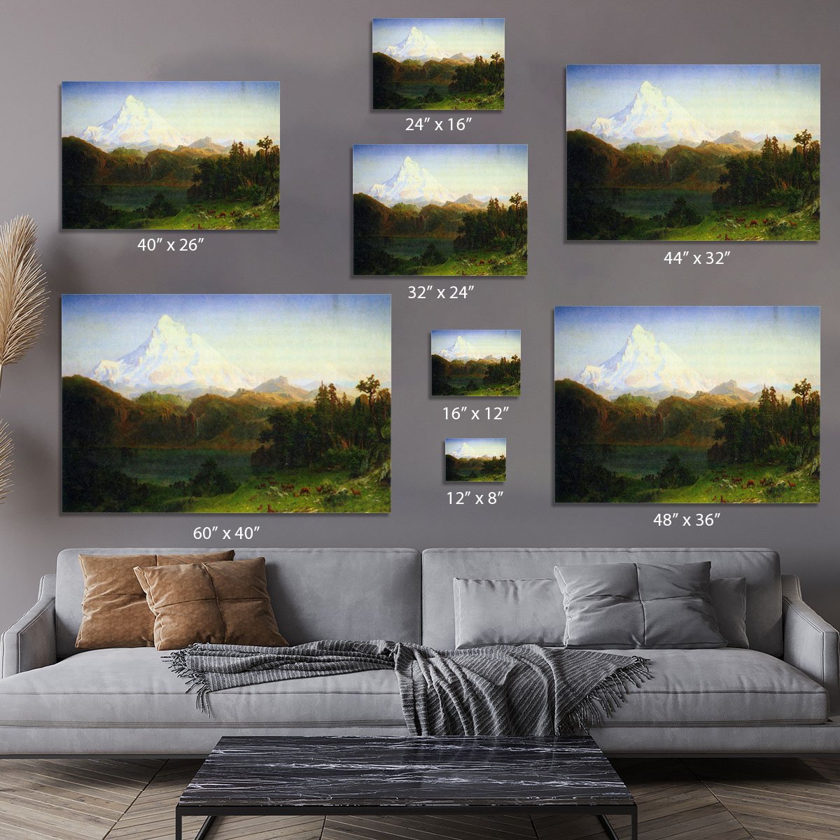 Mt. Hood Oregon by Bierstadt Canvas Print or Poster