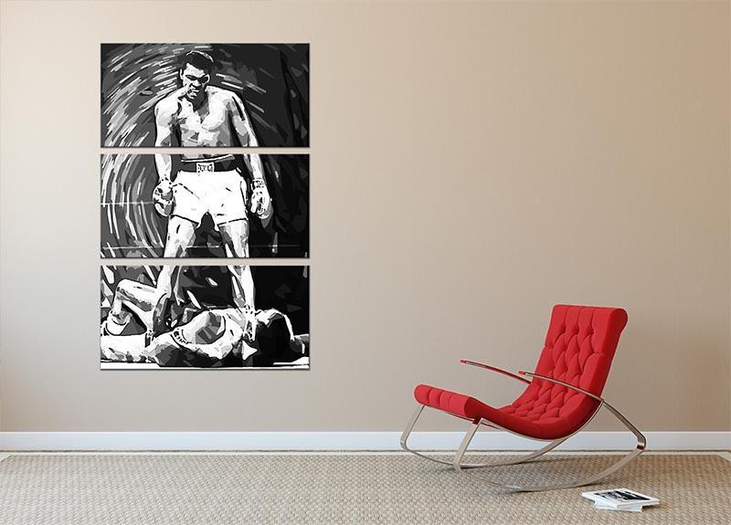 Muhammad Ali Pop Art 3 Split Panel Canvas Print - Canvas Art Rocks - 2