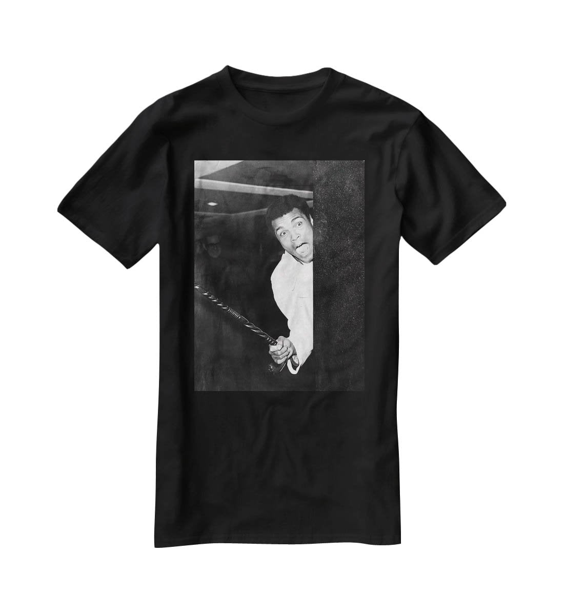Muhammad Ali larking about at Heathrow T-Shirt - Canvas Art Rocks - 1