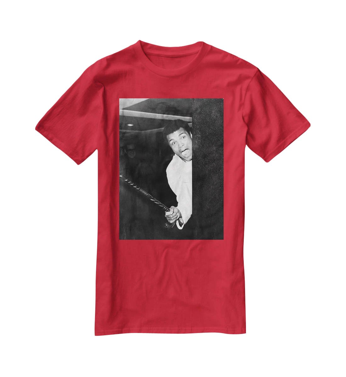 Muhammad Ali larking about at Heathrow T-Shirt - Canvas Art Rocks - 4