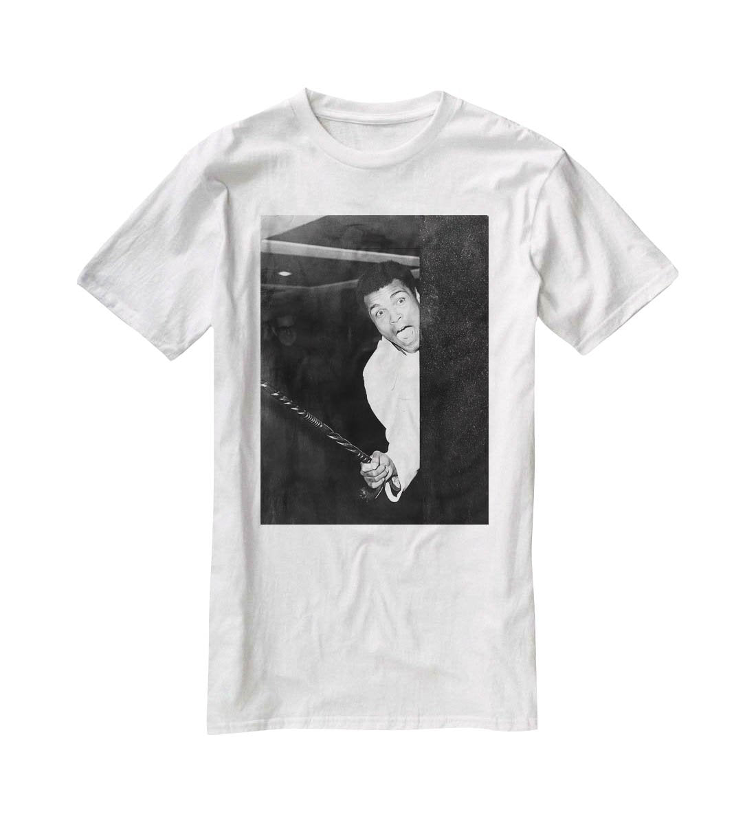 Muhammad Ali larking about at Heathrow T-Shirt - Canvas Art Rocks - 5