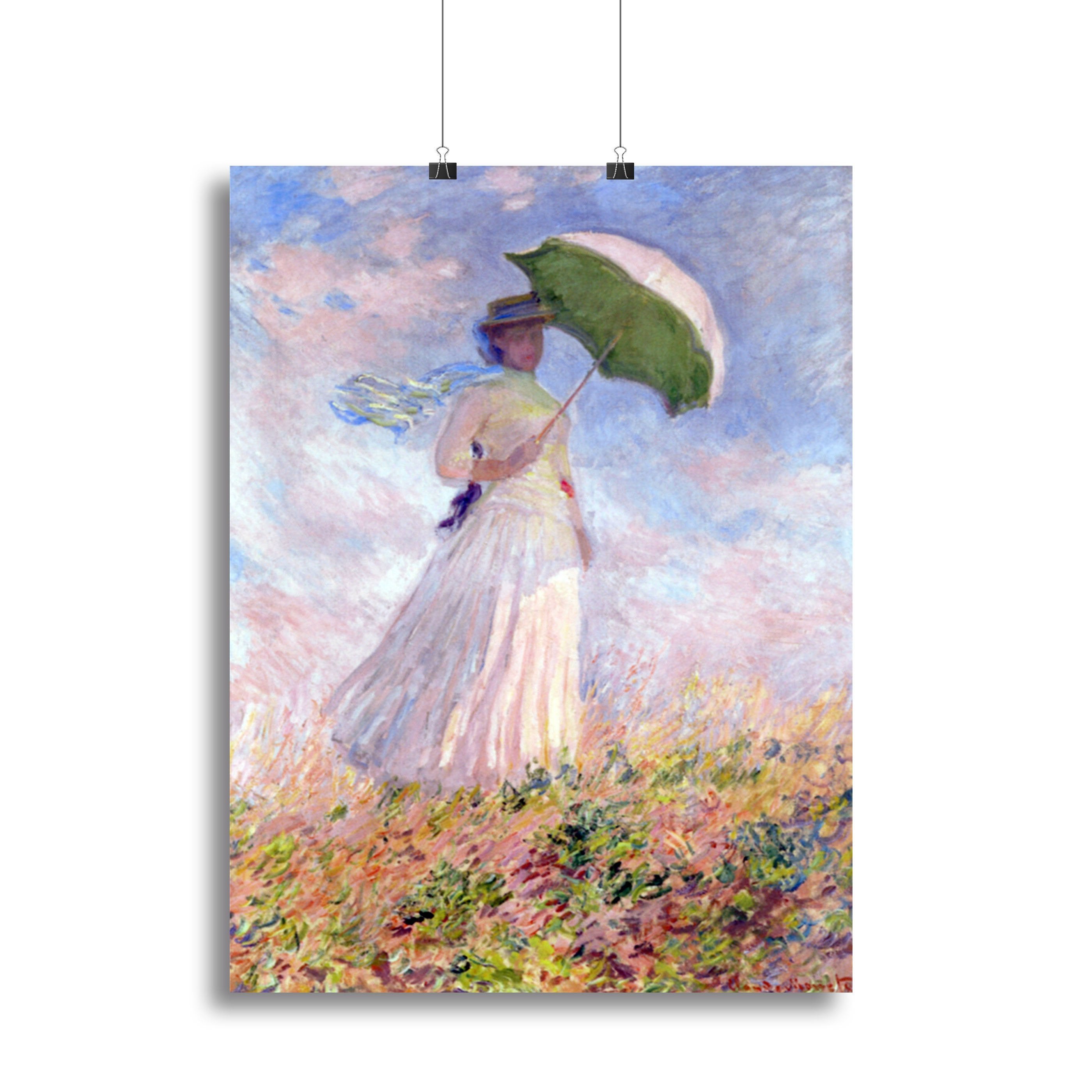 Nainen ja paivanvarjo by Monet Canvas Print or Poster