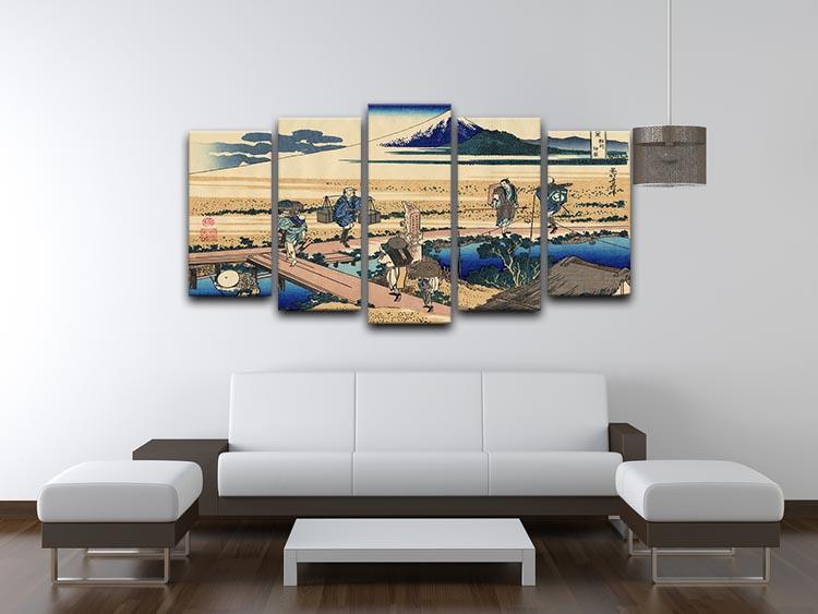 Nakahara in the Sagami province by Hokusai 5 Split Panel Canvas - Canvas Art Rocks - 3