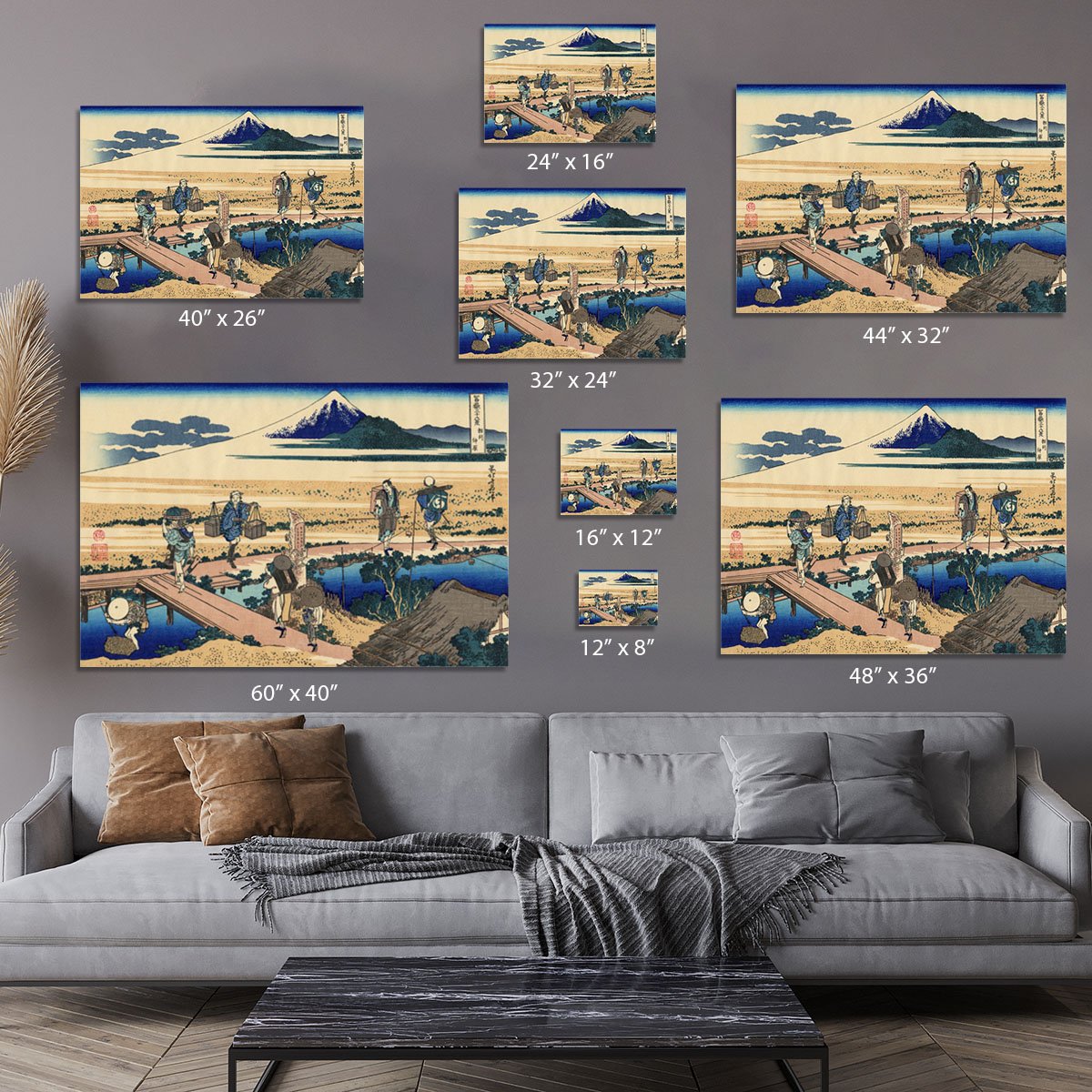 Nakahara in the Sagami province by Hokusai Canvas Print or Poster