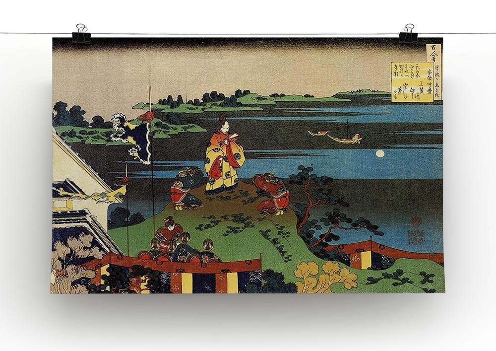 Nakamaro looking at the moon by Hokusai Canvas Print or Poster - Canvas Art Rocks - 2