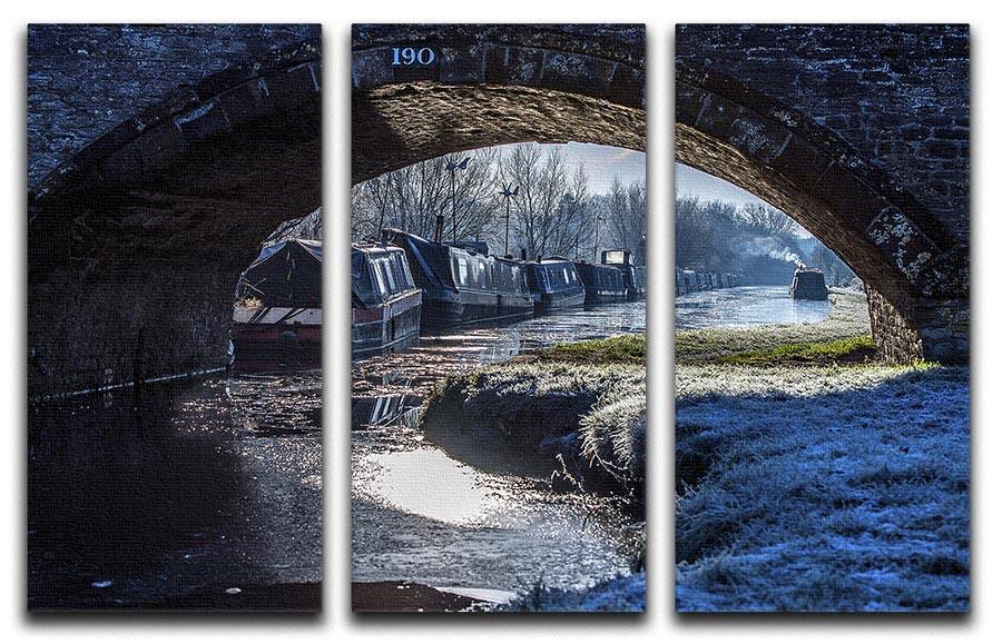 Narrowboats on the Oxford Canal 3 Split Panel Canvas Print - Canvas Art Rocks - 1