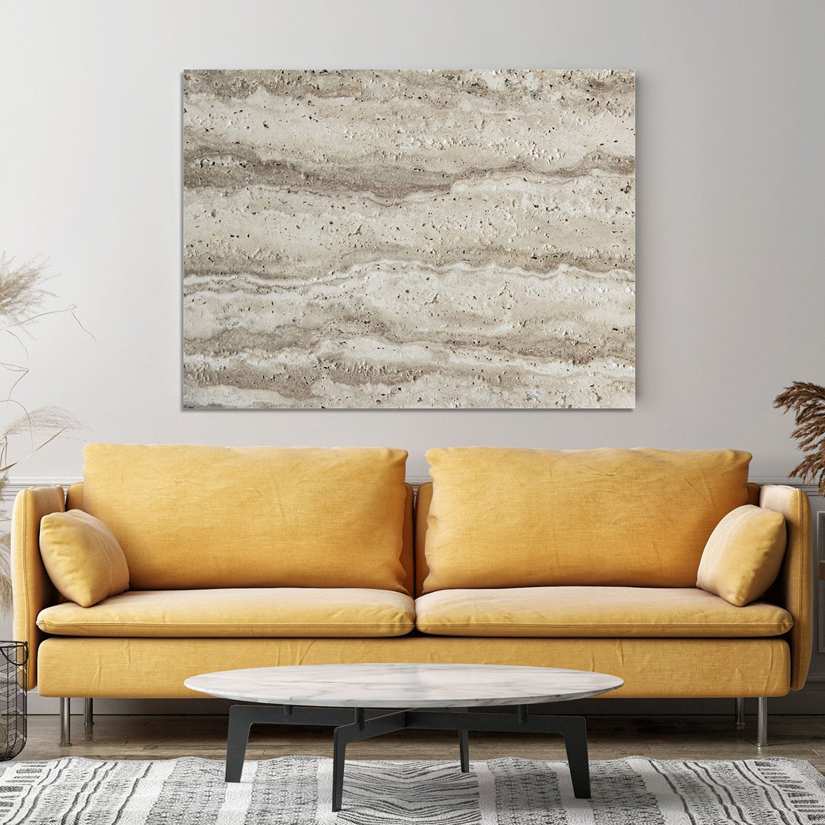 Natural Grey Tetxured Stone Canvas Print or Poster