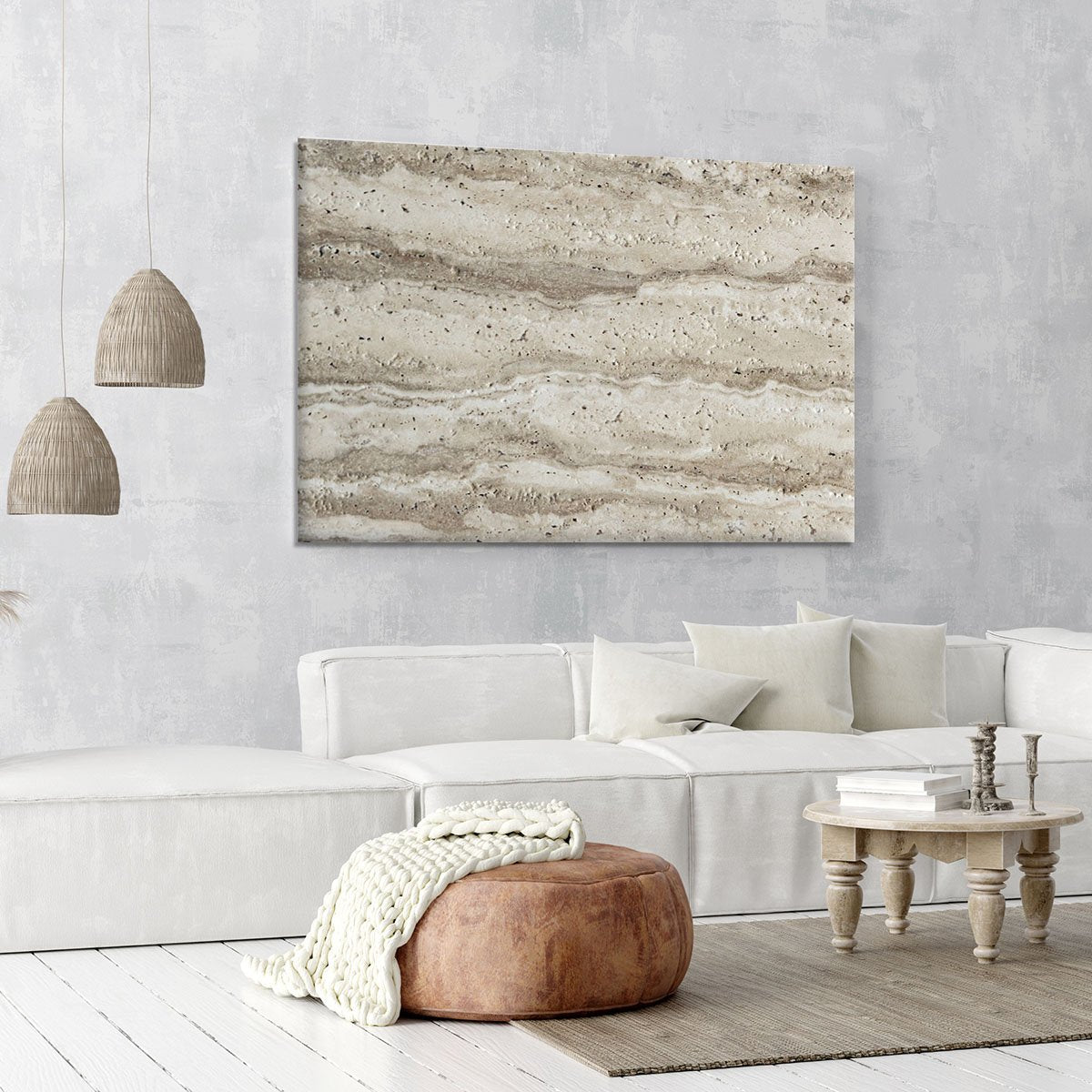Natural Grey Tetxured Stone Canvas Print or Poster