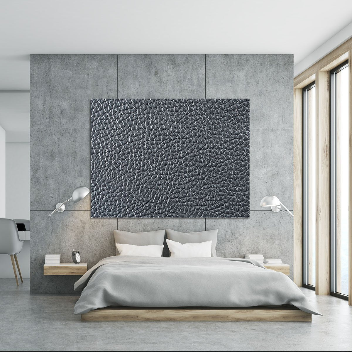 Natural qualitative black leather Canvas Print or Poster