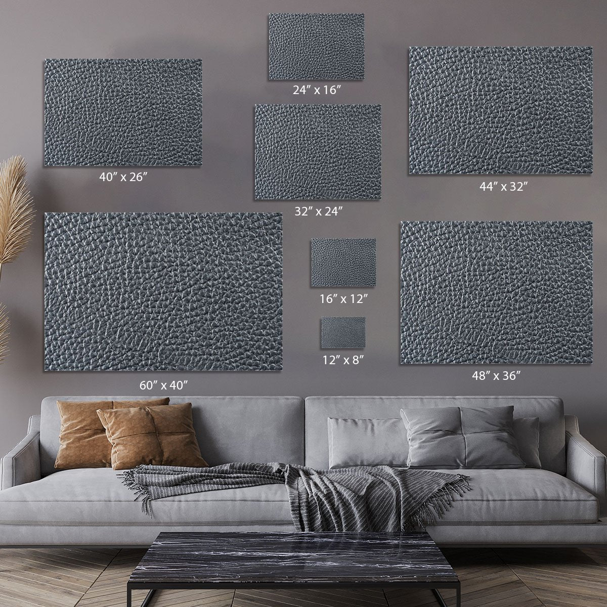 Natural qualitative black leather Canvas Print or Poster
