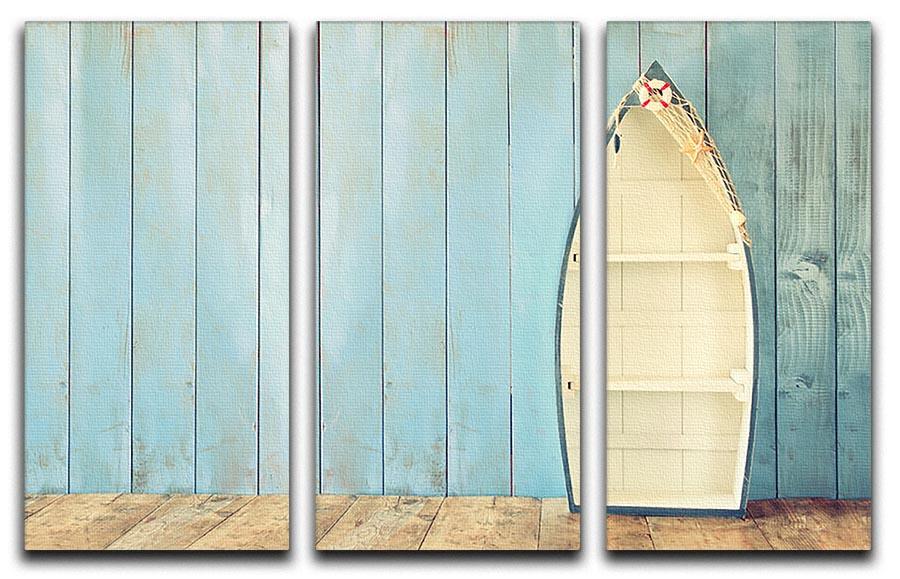 Nautical boat shape shelves 3 Split Panel Canvas Print - Canvas Art Rocks - 1
