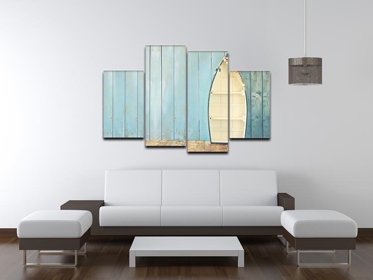 Nautical boat shape shelves 4 Split Panel Canvas - Canvas Art Rocks - 3