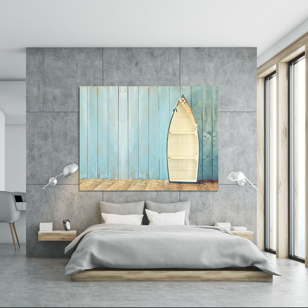 Nautical boat shape shelves Canvas Print or Poster