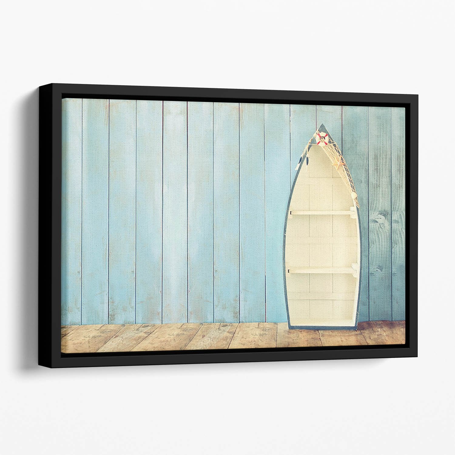 Nautical boat shape shelves Floating Framed Canvas
