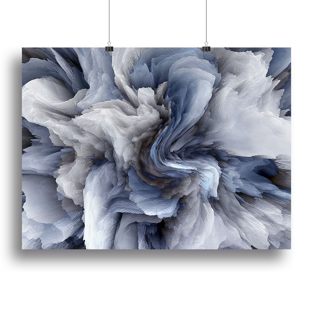 Navy and White Abstract Watercolour Canvas Print or Poster