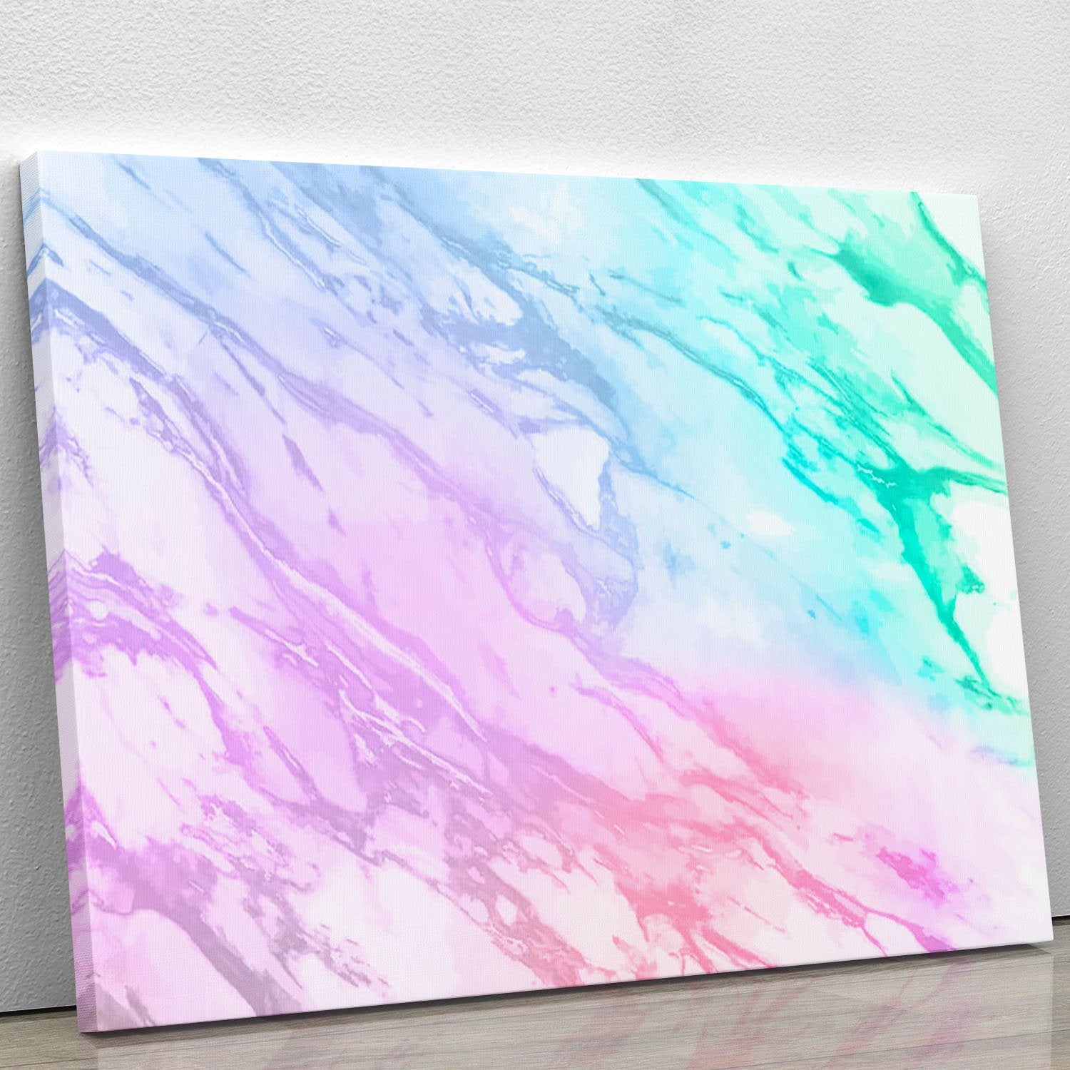 Neon Striped Marble Canvas Print or Poster
