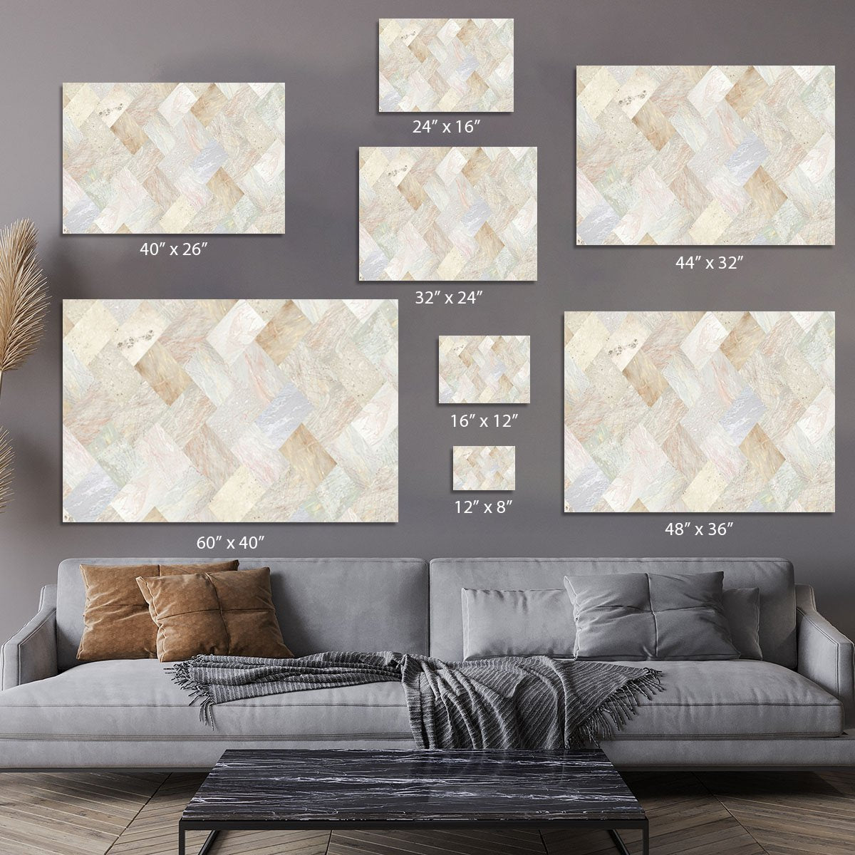 Netural Patterned Marble Canvas Print or Poster