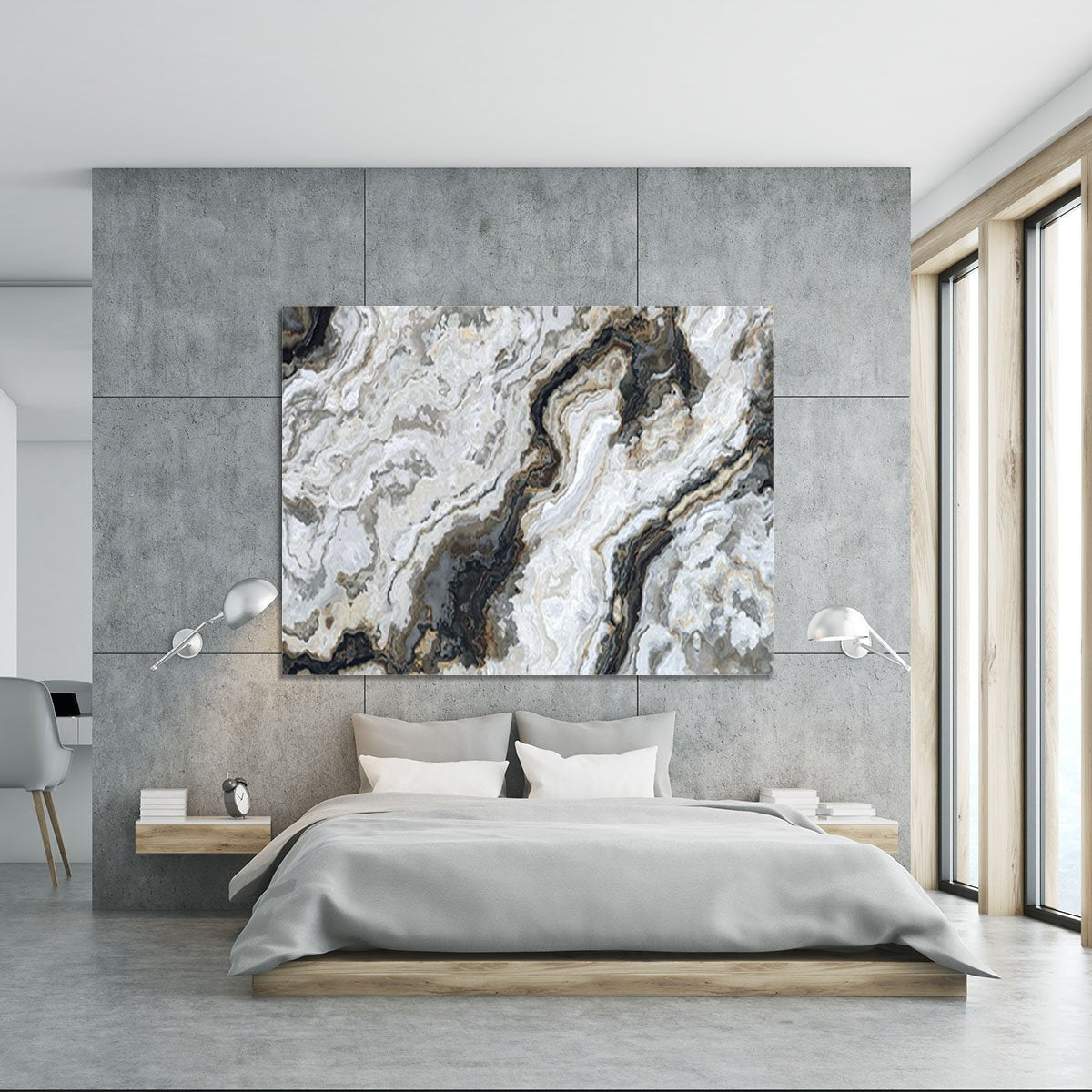 Neutral Coloured Marble Canvas Print or Poster