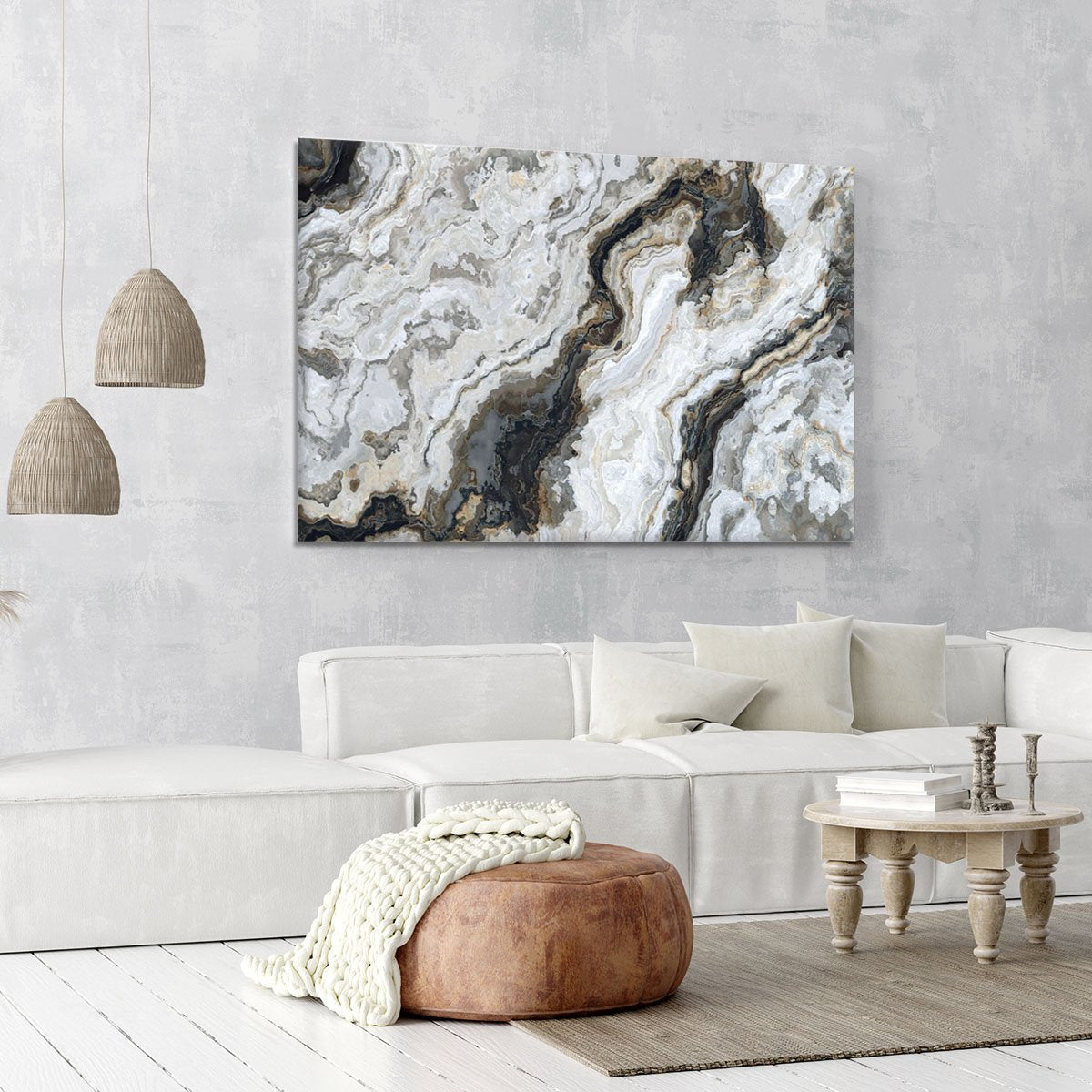 Neutral Coloured Marble Canvas Print or Poster