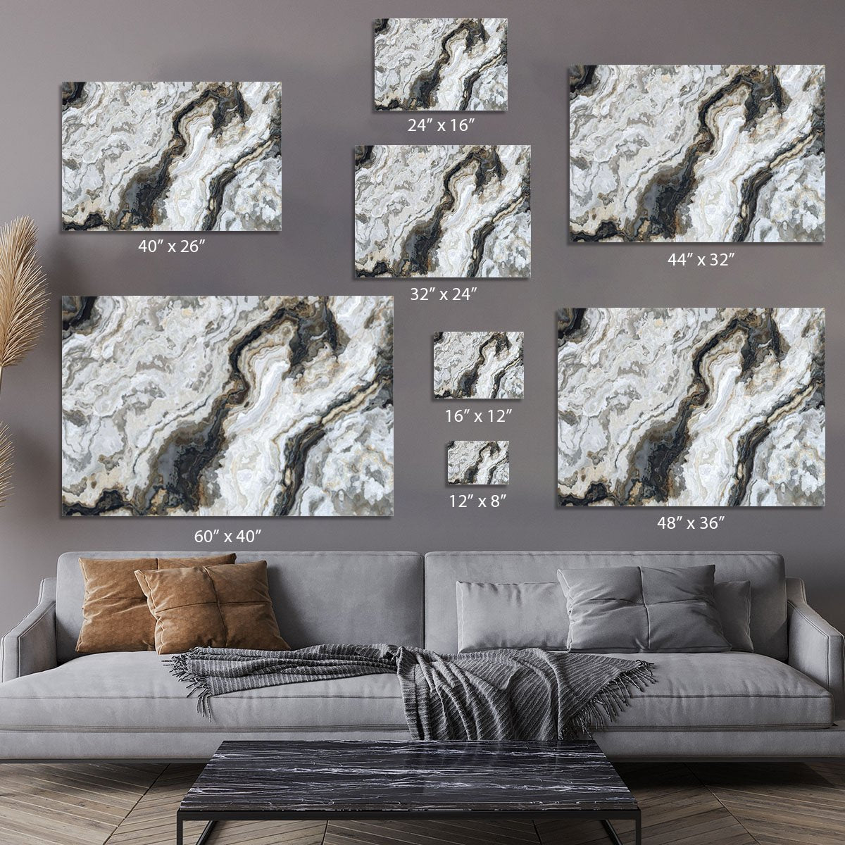 Neutral Coloured Marble Canvas Print or Poster