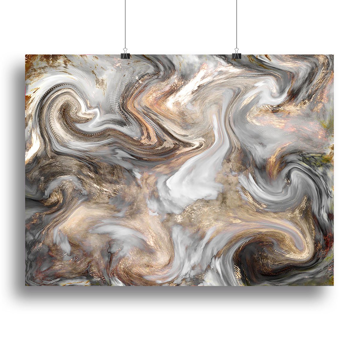Neutral Stone Swirl Marble Canvas Print or Poster