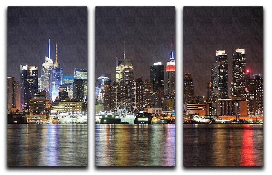 New Jersey Weehawken waterfront 3 Split Panel Canvas Print - Canvas Art Rocks - 1