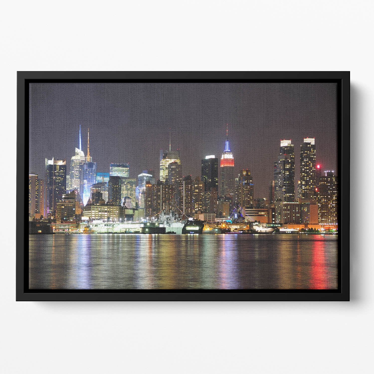 New Jersey Weehawken waterfront Floating Framed Canvas